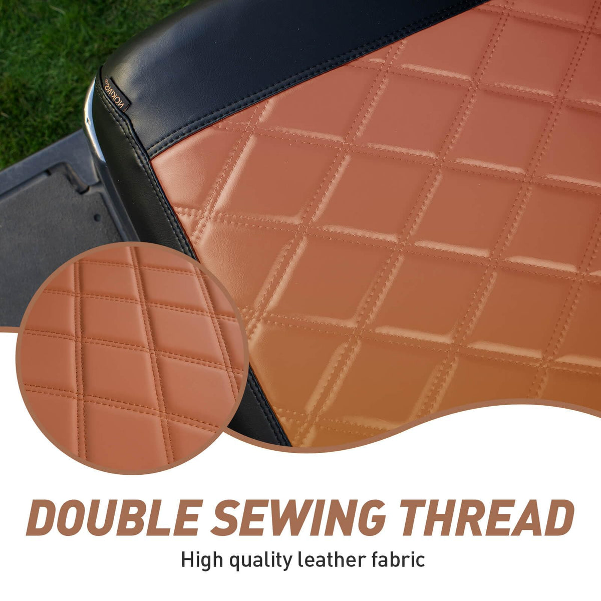 NOKINS diamond texture closeup showing premium vinyl durability for outdoor use.