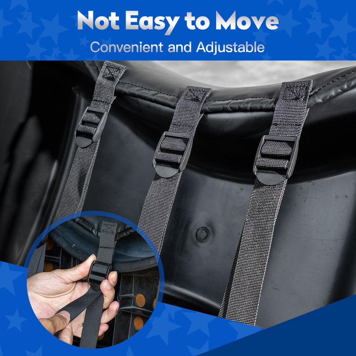 Easy wipe-clean surface helps maintenance after rides.