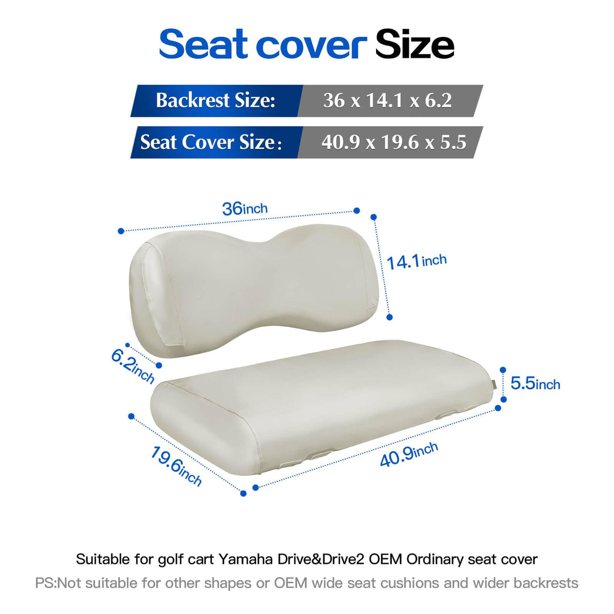 NOKINS easy-install front and back seat set fits Yamaha Drive models.