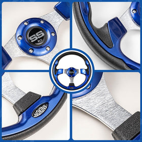 NOKINS easy-install blue steering wheel with included wrench