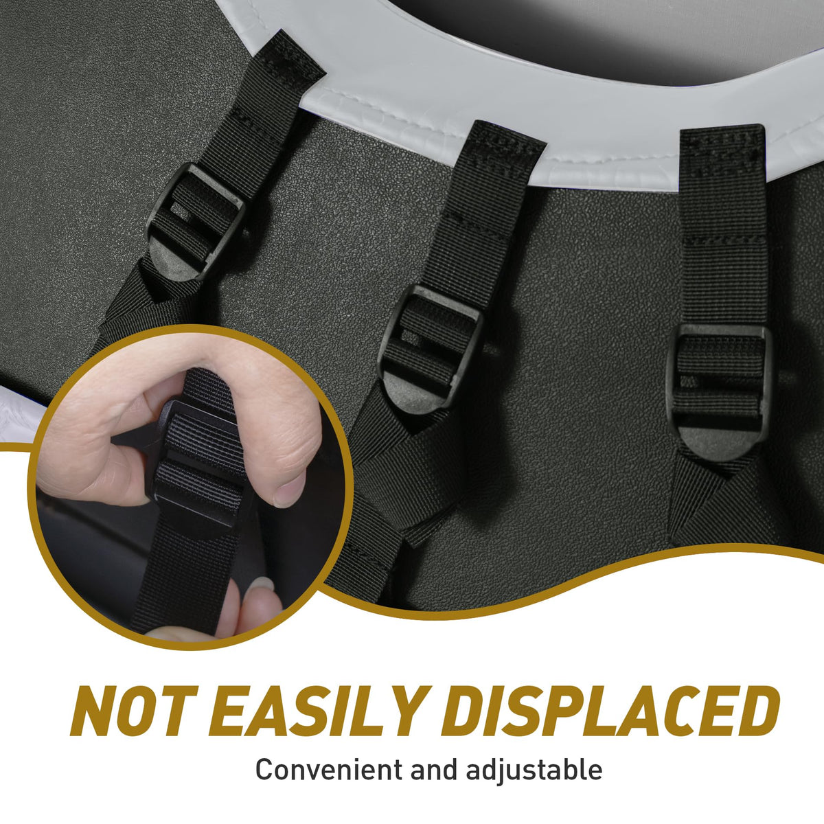 NOKINS easy-install straps and buckle deliver quick, tool-free seating refresh.