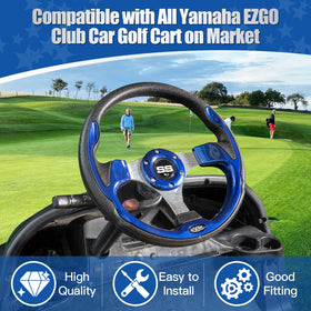 NOKINS ergonomic grip blue steering wheel for comfortable drive