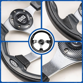 NOKINS ergonomic grip steering wheel enhances driving comfort.