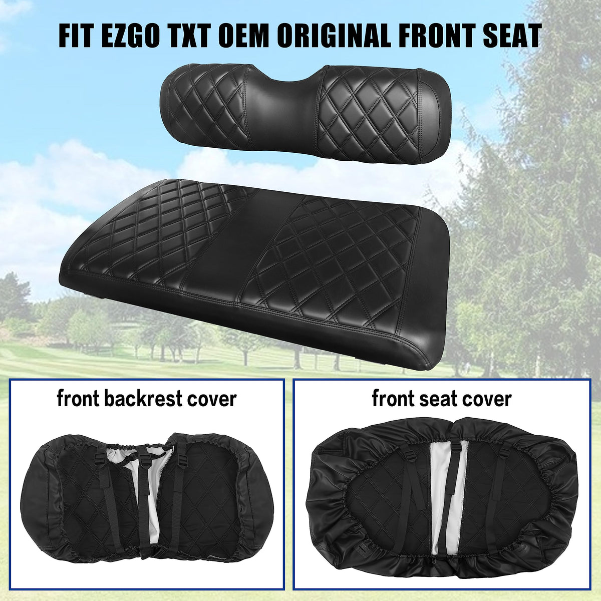 NOKINS EZGO RXV front seat cover fit for a snug, seamless look