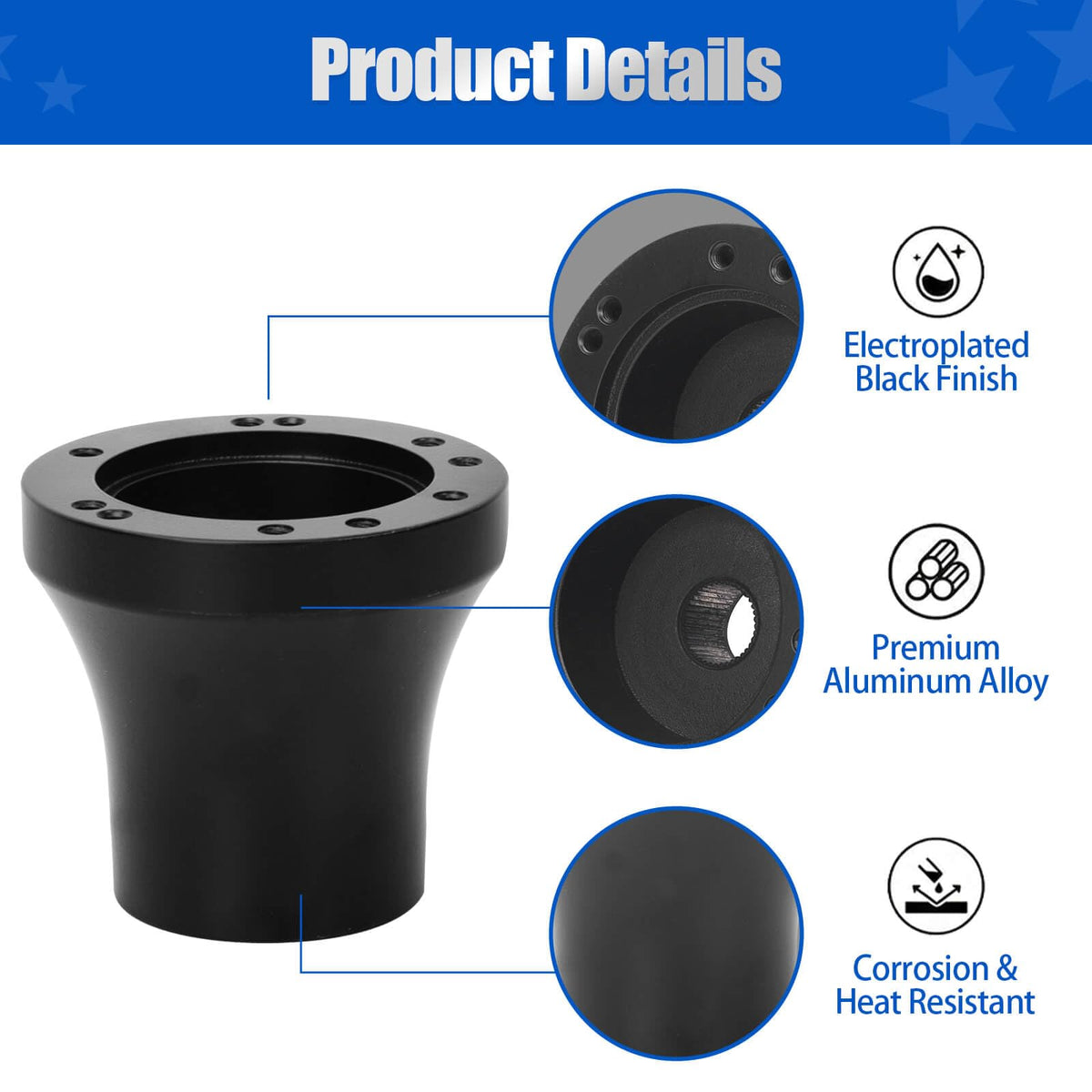 Durable aluminum anti-corrosion finish on NOKINS EZGO adapter for longer cart life.