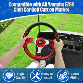 NOKINS EZGO TXT/RXV compatibility wheel for quick upgrades on compatible carts.