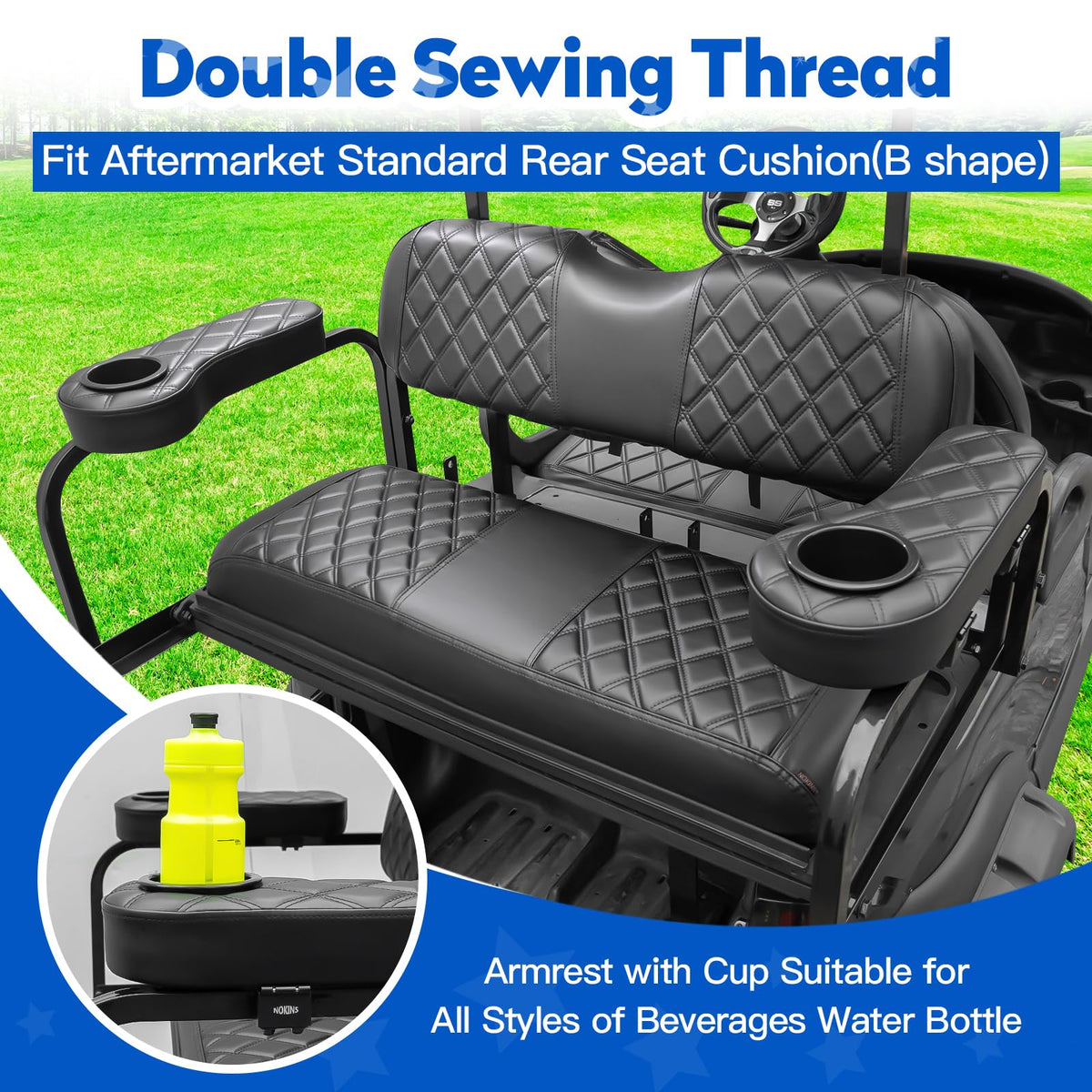 NOKINS flip-up armrests provide quick seating adjustments.