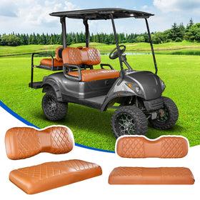 NOKINS front seat cover in brown protects against wear and stains for Yamaha golf carts