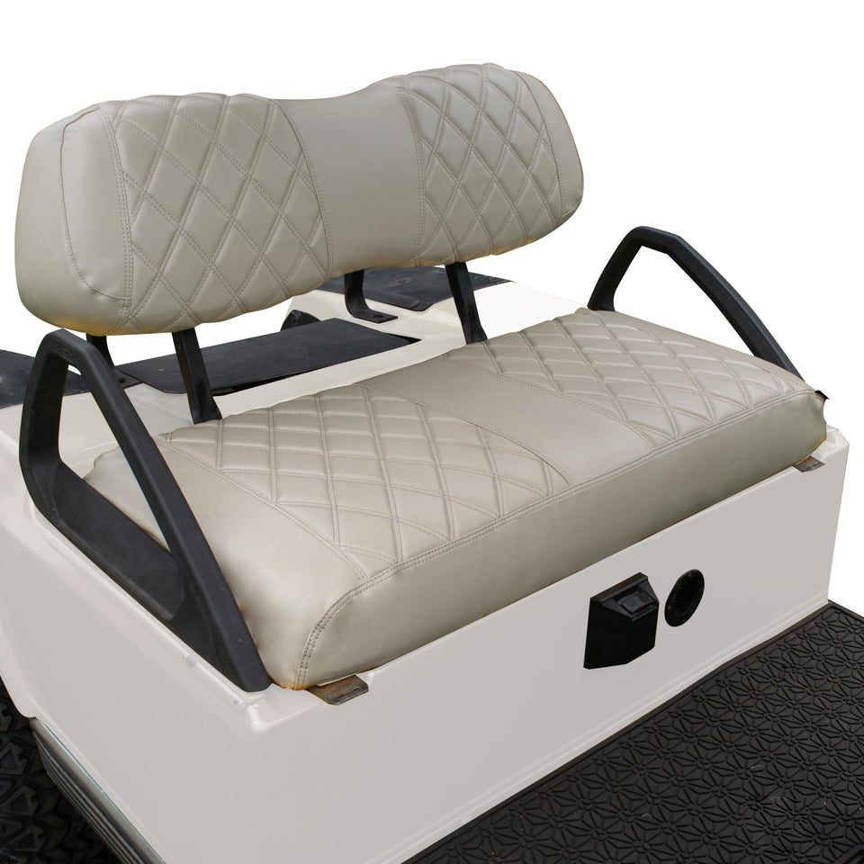 NOKINS front seat cover for Club Car DS in Oyster Grey enhances interior look and protection.