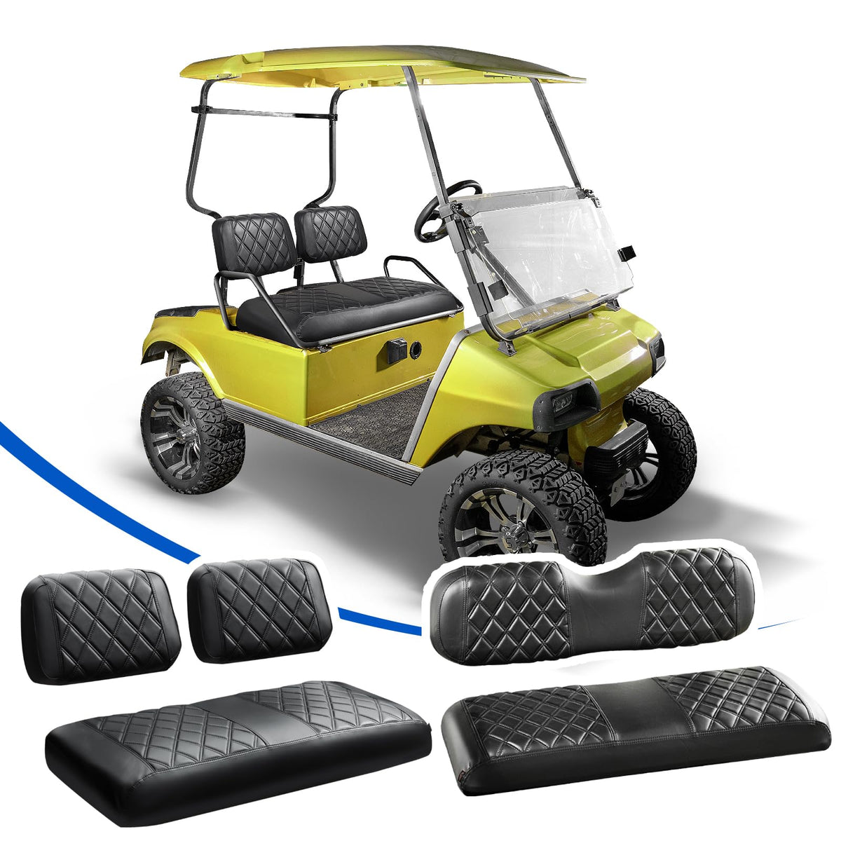NOKINS front seat cover for Club Car DS protects the OEM cushion and refreshes the cabin.