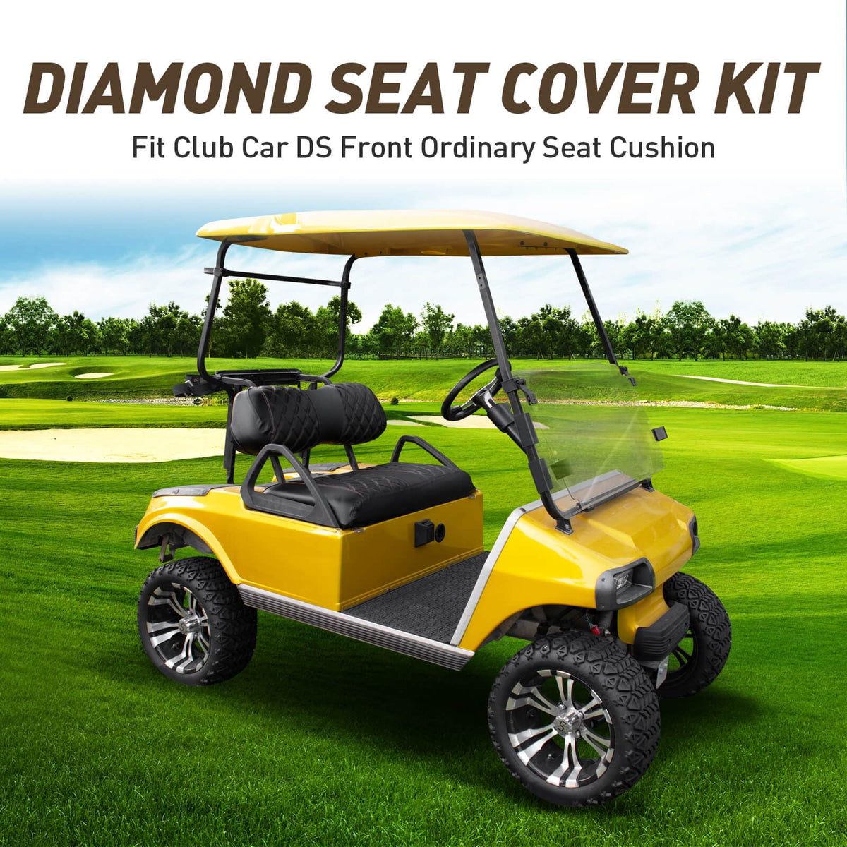NOKINS diamond-pattern seat cover adds premium look to Club Car DS.