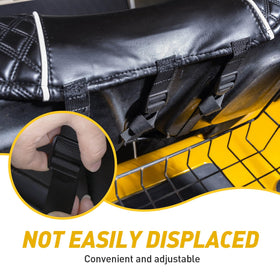 Durable NOKINS front seat cover protecting OEM fabric during daily rides.