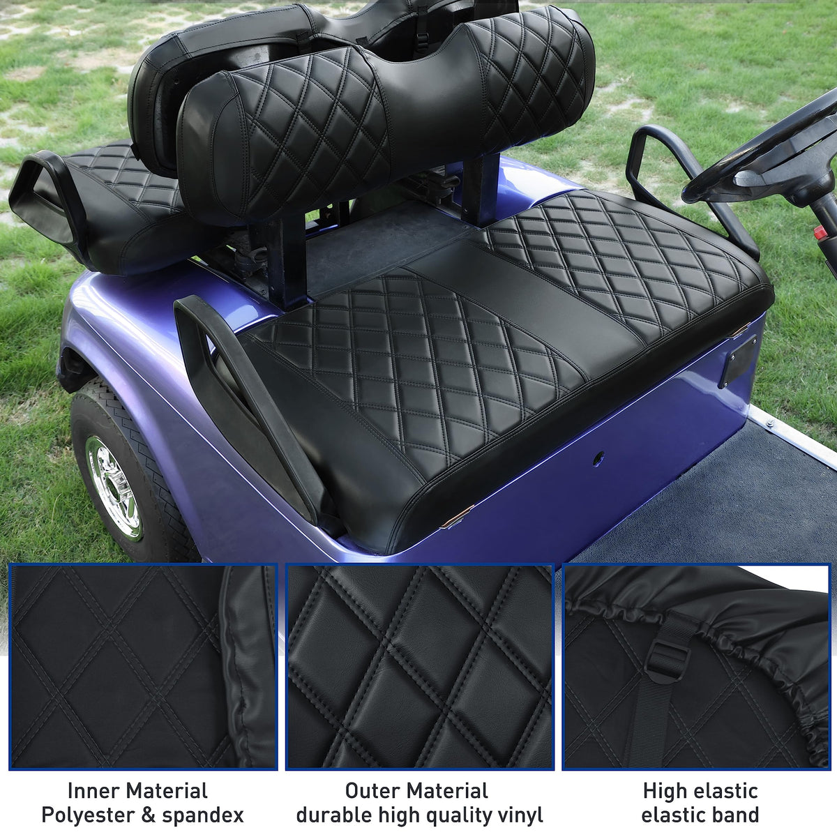 NOKINS easy-install seat cover with straps and buckle for quick replacement