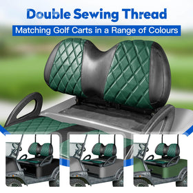 NOKINS front seat cover installation uses straps and buckles for easy fit.