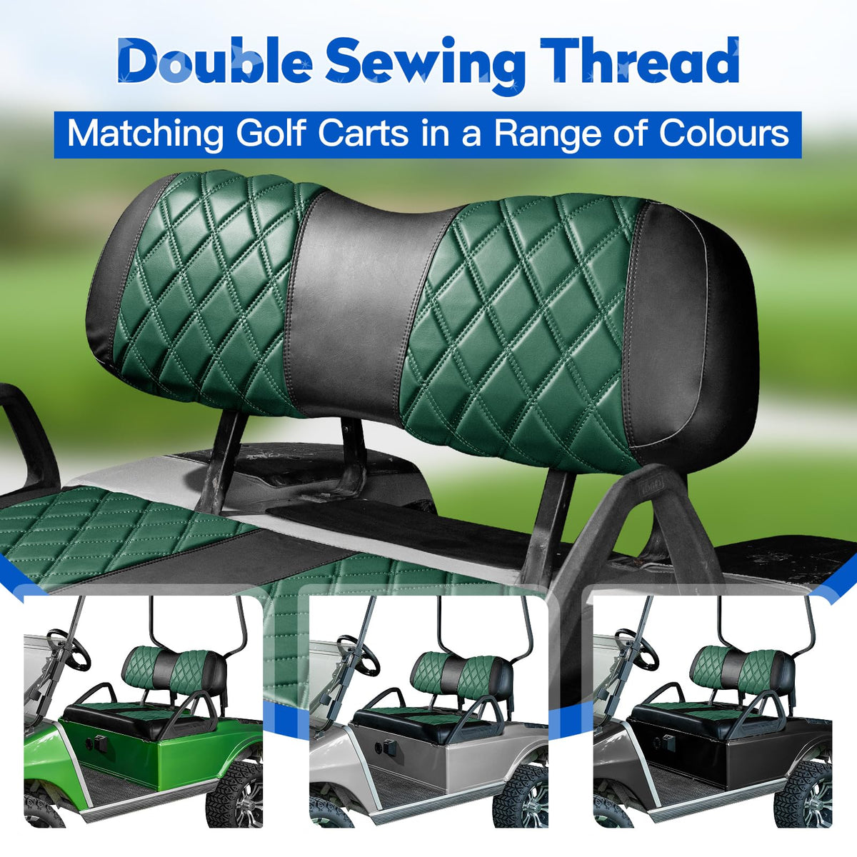 NOKINS backrest and seat cover set for Club Car DS demonstrates easy slip-on fit.