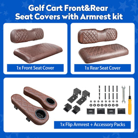 NOKINS front-fit cover for EZGO TXT enables quick installation with included tools.