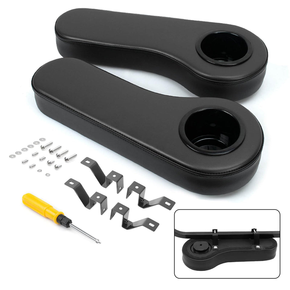 NOKINS golf armrest with cup holder on 1-1-4 square tube offers sturdy beverage storage.