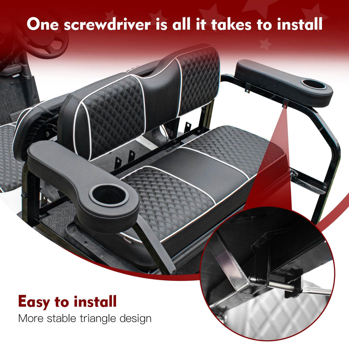 NOKINS no-drill installation armrest simplifies setup.