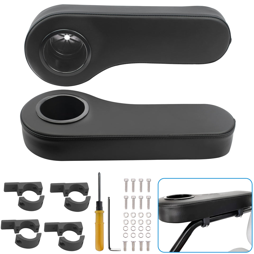 NOKINS armrest with cup holder side view, boosting comfort on long golf cart trips.