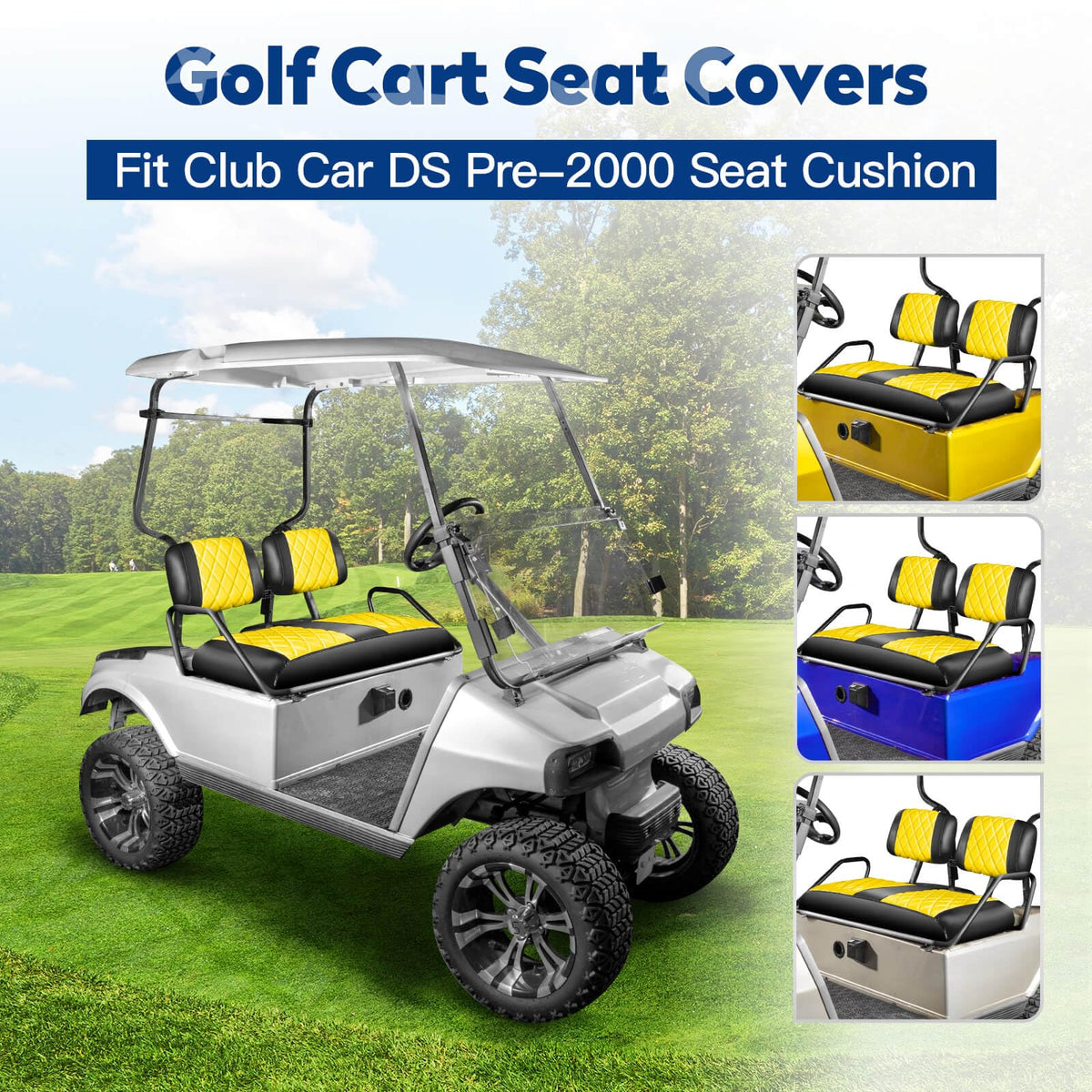 NOKINS backrest covers in yellow and black pair with the seat for a cohesive upgrade