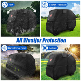 NOKINS golf cart cover windproof straps reinforcing a secure fit