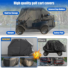 NOKINS golf cart cover door zippers for quick access during rain