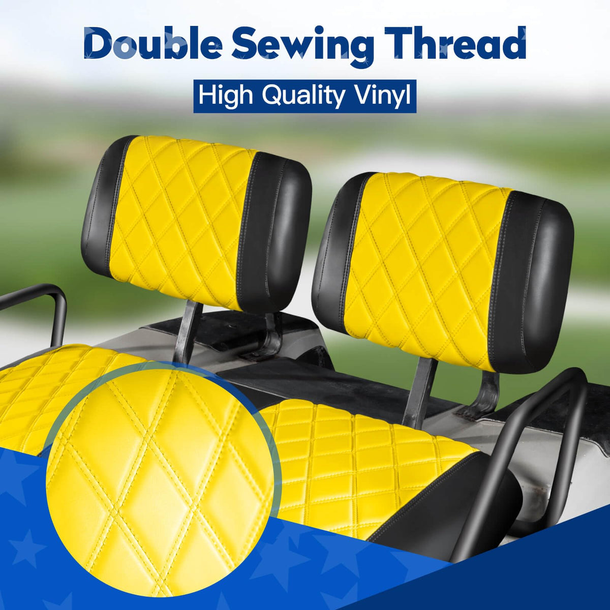 NOKINS diamond appearance design enhances the golf cart interior with a premium look