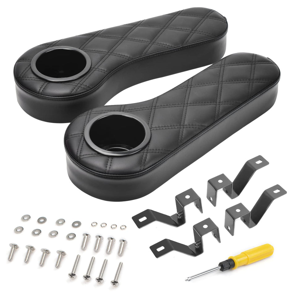 NOKINS diamond armrest cup holder for golf carts offers sturdy support and easy drink access.