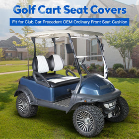 NOKINS backrest cover in white-black diamond design complements the front seat.