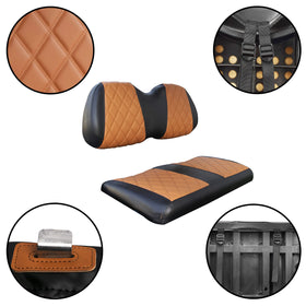 NOKINS diamond design detail enhances club car aesthetic on the front seat
