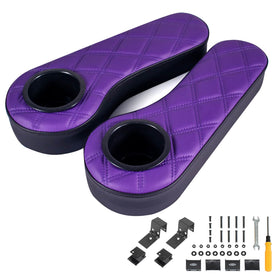 NOKINS Diamond Flip Armrest with Cup Holder on golf cart rear seat