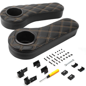 NOKINS golf cart diamond flip armrest with cup holder on Club Car EzGo Yamaha rear seat