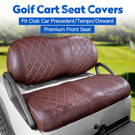 Close-up of NOKINS front seat cover stitching for premium look