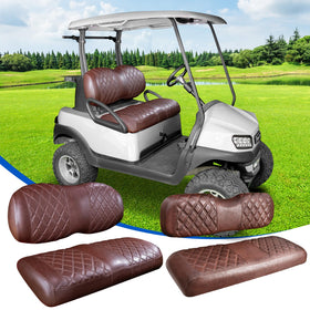 NOKINS diamond front seat cover fitted on Club Car Precedent for protection and style