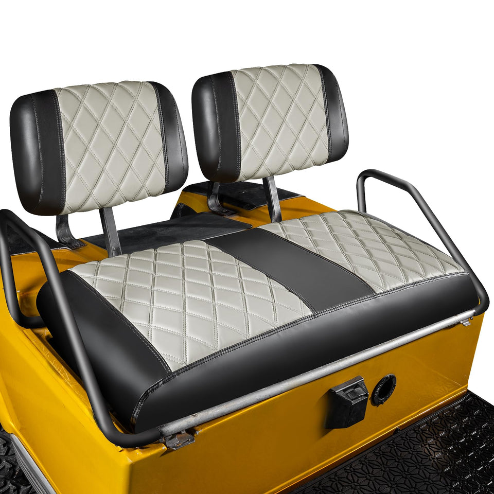 NOKINS front seat cover in oyster gray on Club Car DS enhances durability.