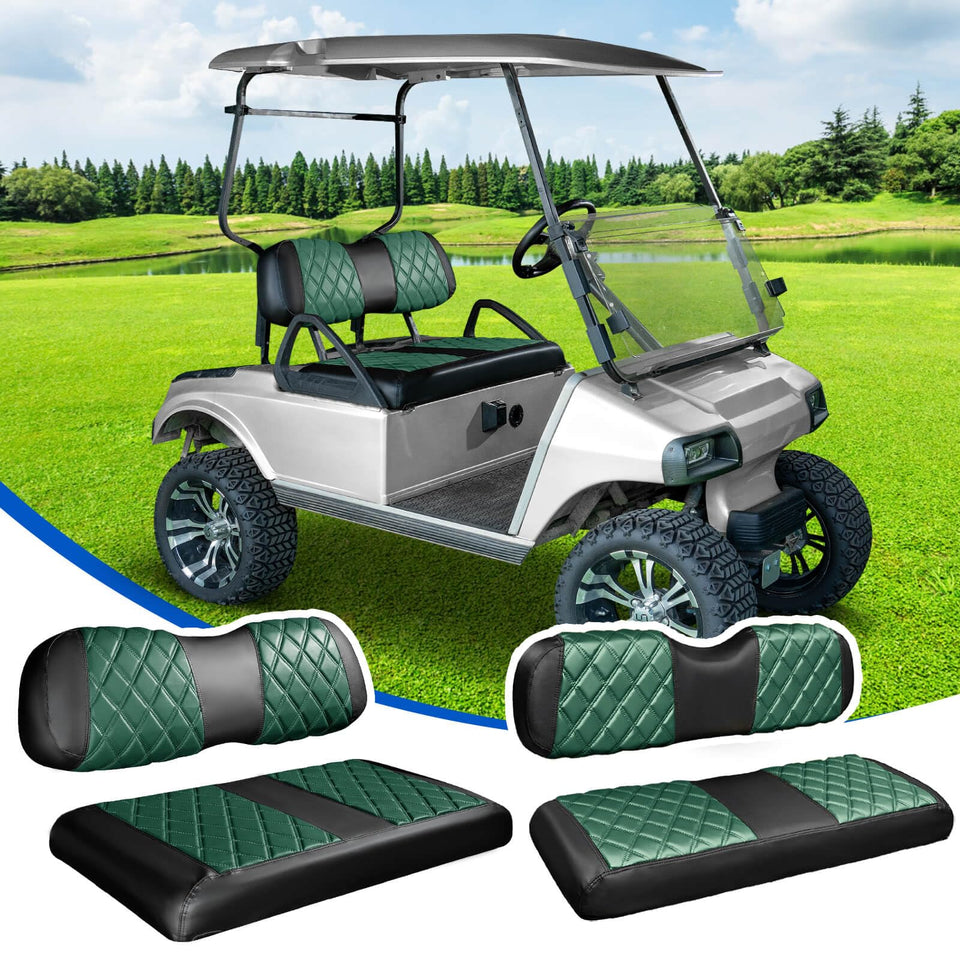 NOKINS golf cart diamond front seat cover protects the driver seat and refreshes the look.