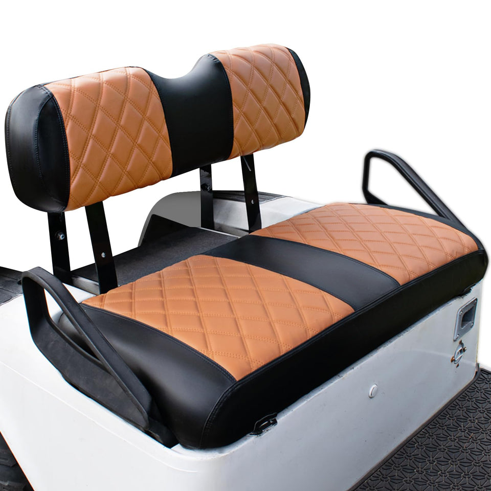 NOKINS diamond front seat cover on EZGO TXT, durable vinyl and easy to wipe clean.