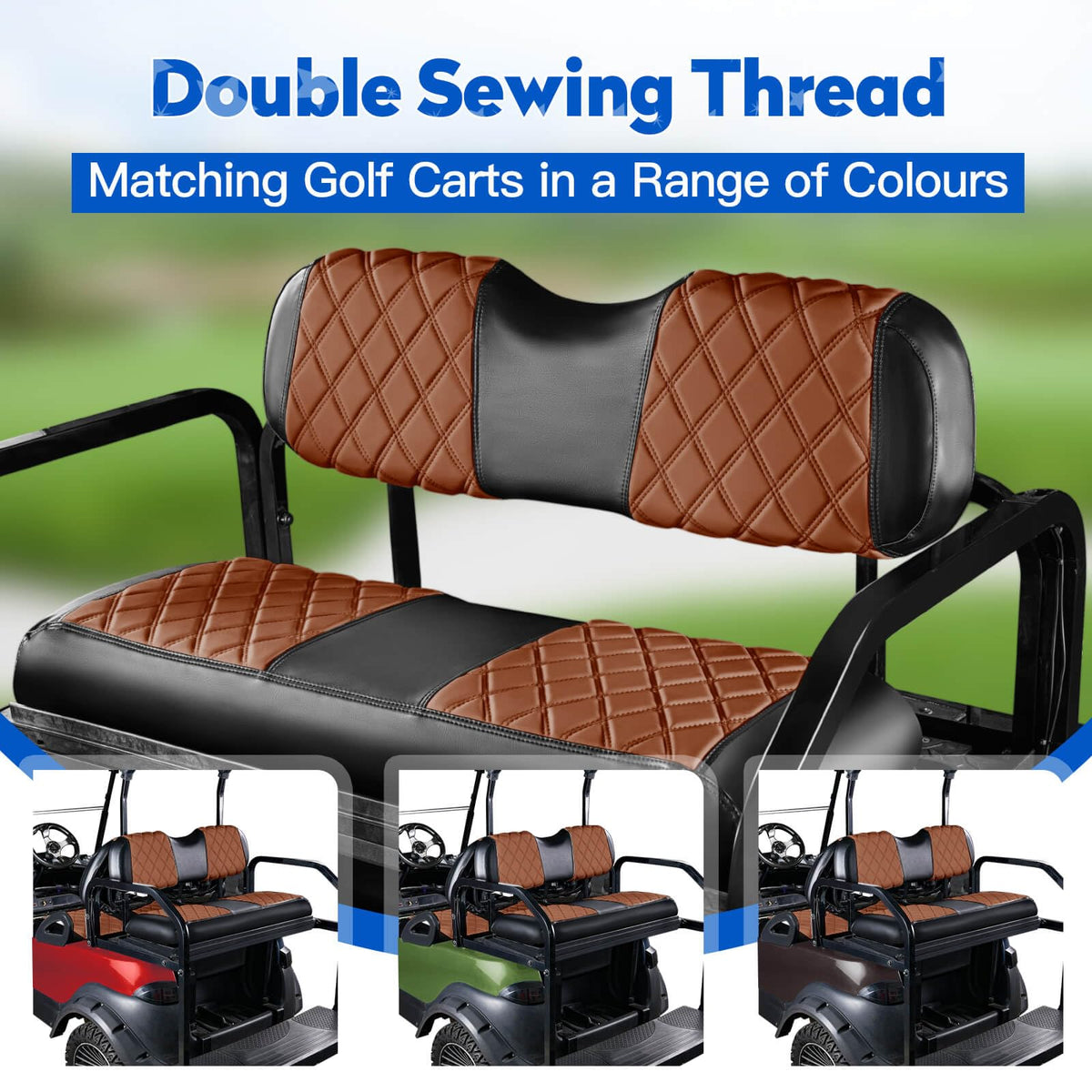 Diamond-pattern design upgrade on NOKINS golf cart seats