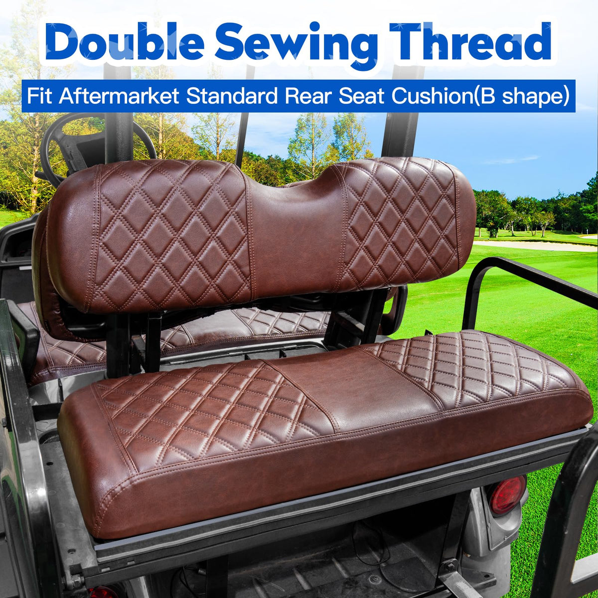 NOKINS rear seat cover with B-shape cushions protecting aftermarket cushions