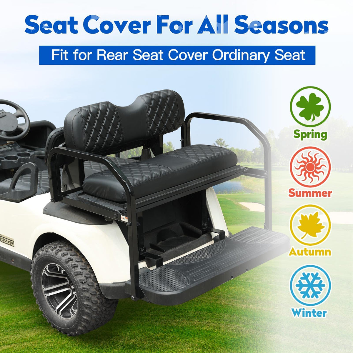 NOKINS Diamond rear seat cushion cover keeps upholstery clean for daily rides.