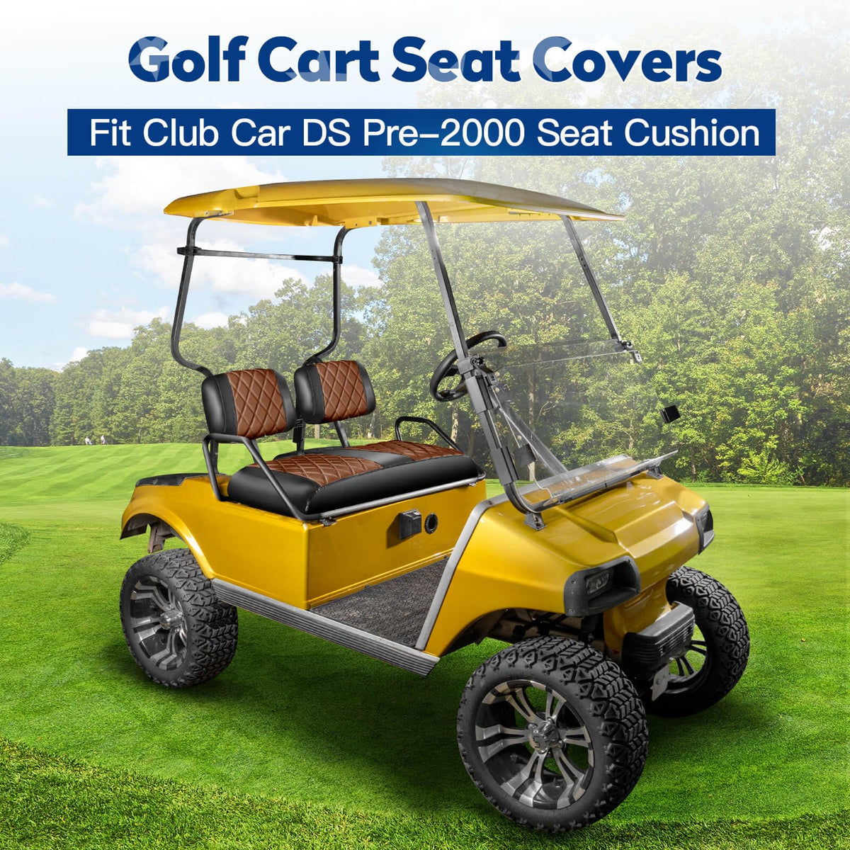 NOKINS backrest diamond stitch detail for premium look on Club Car DS