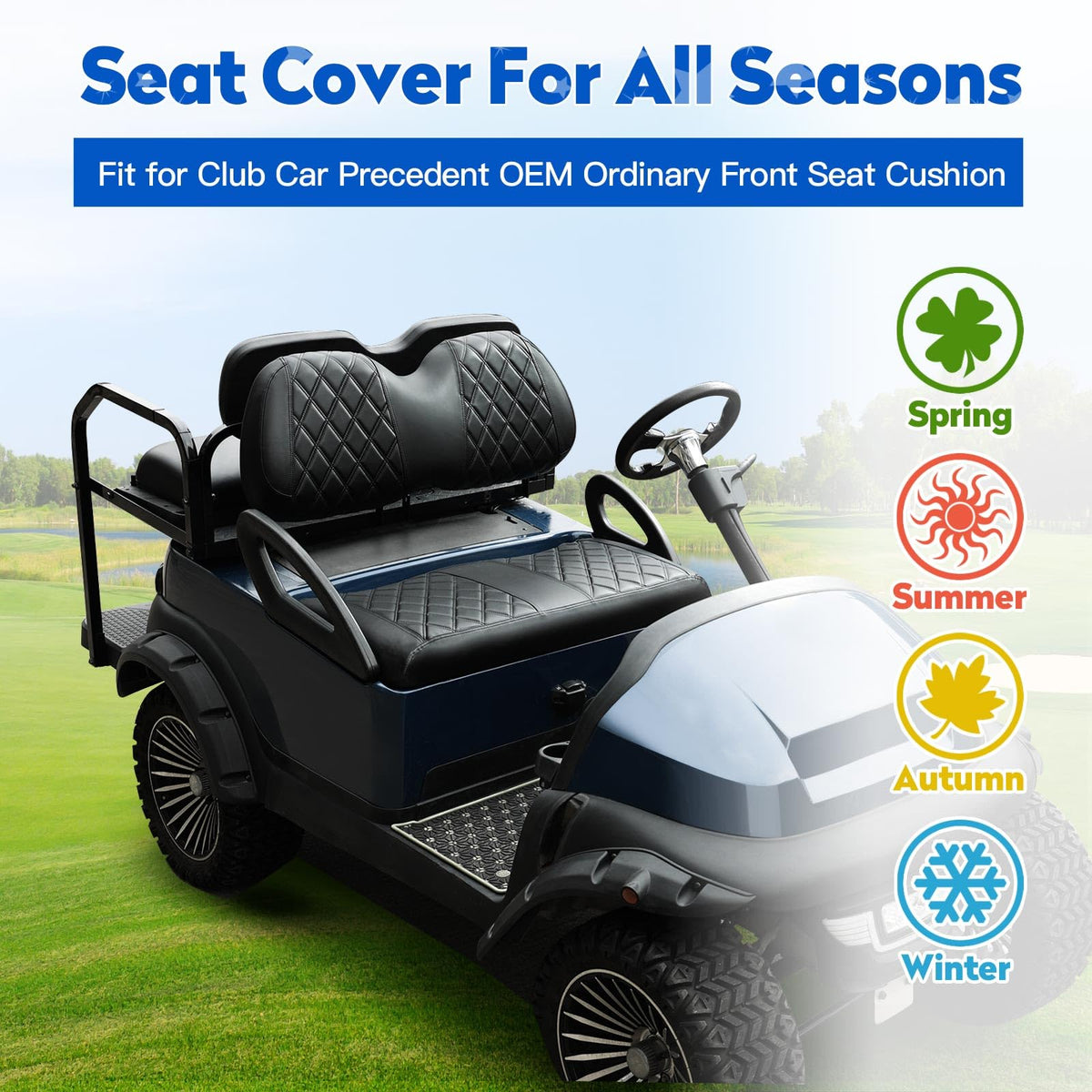 NOKINS backrest cover with diamond stitching protects upholstery.