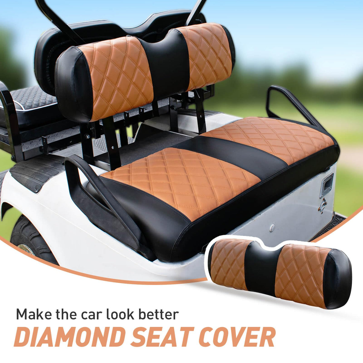 Close-up of NOKINS diamond seat cover texture showing scratch resistance and durability.