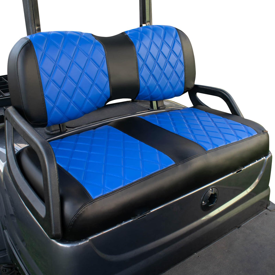 NOKINS golf cart diamond seat cover front cushion blue and black protects fabric and resists wear