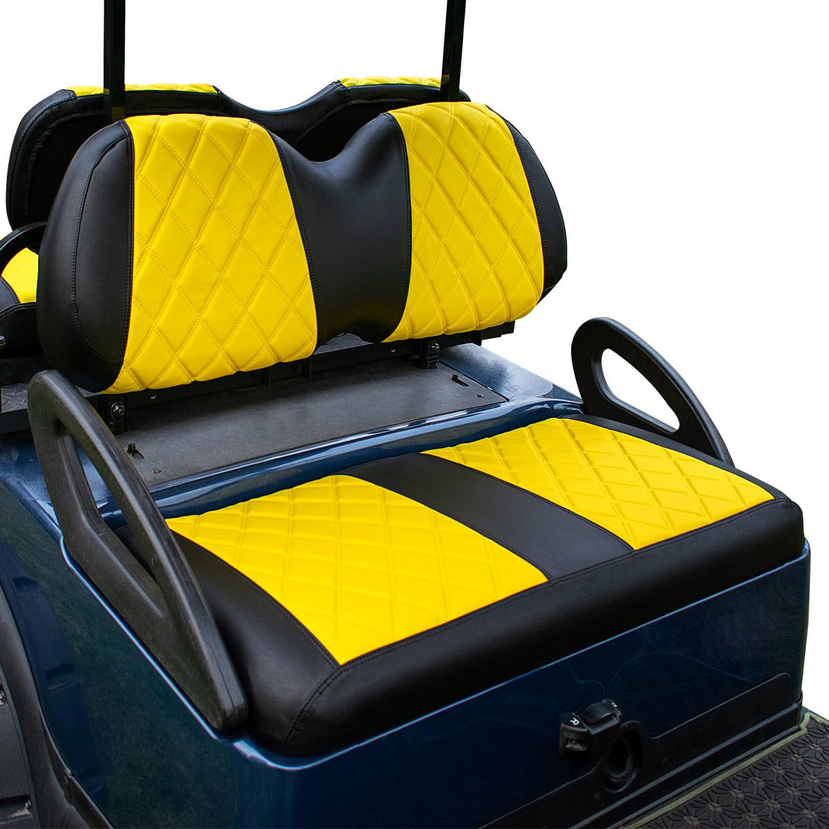 NOKINS golf cart diamond seat cover front view protects Club Car Precedent seats