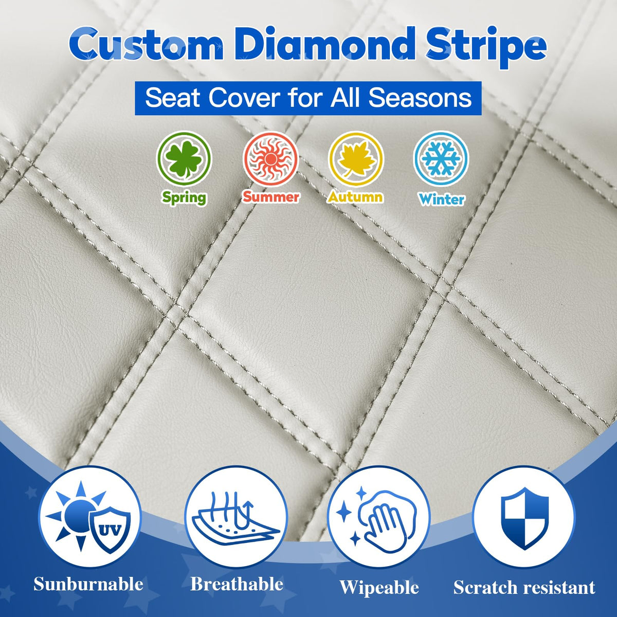 NOKINS fade-resistant seat cover—protects against spills and dirt