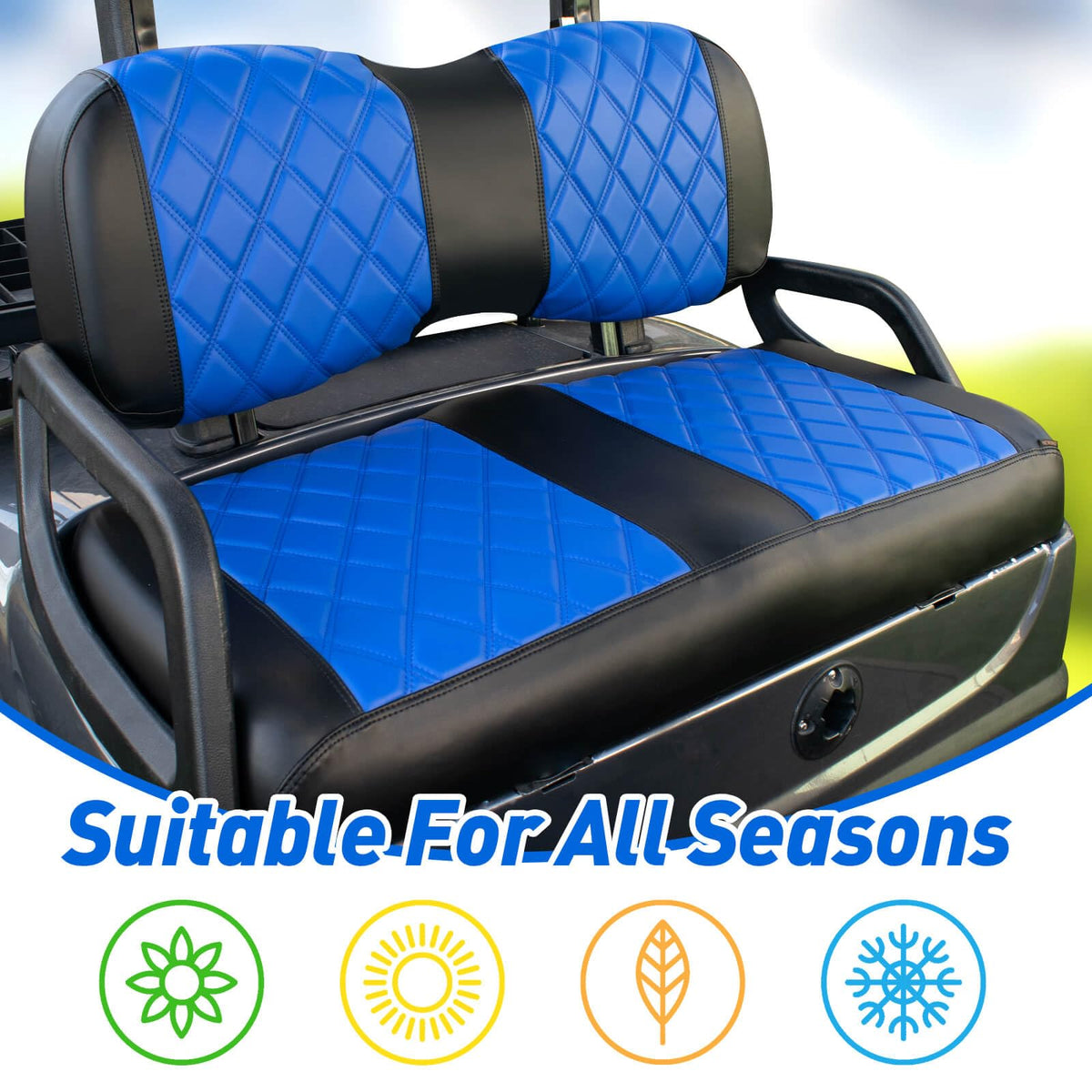 NOKINS vinyl diamond seat cover close-up highlights durable surface and cleanability