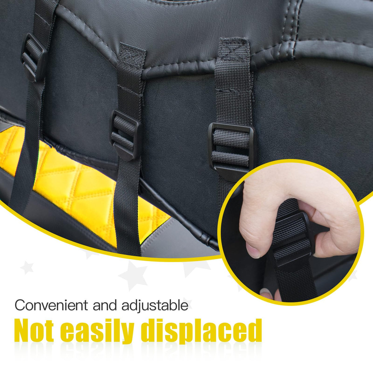 NOKINS adjustable straps and buckles for tool-free installation