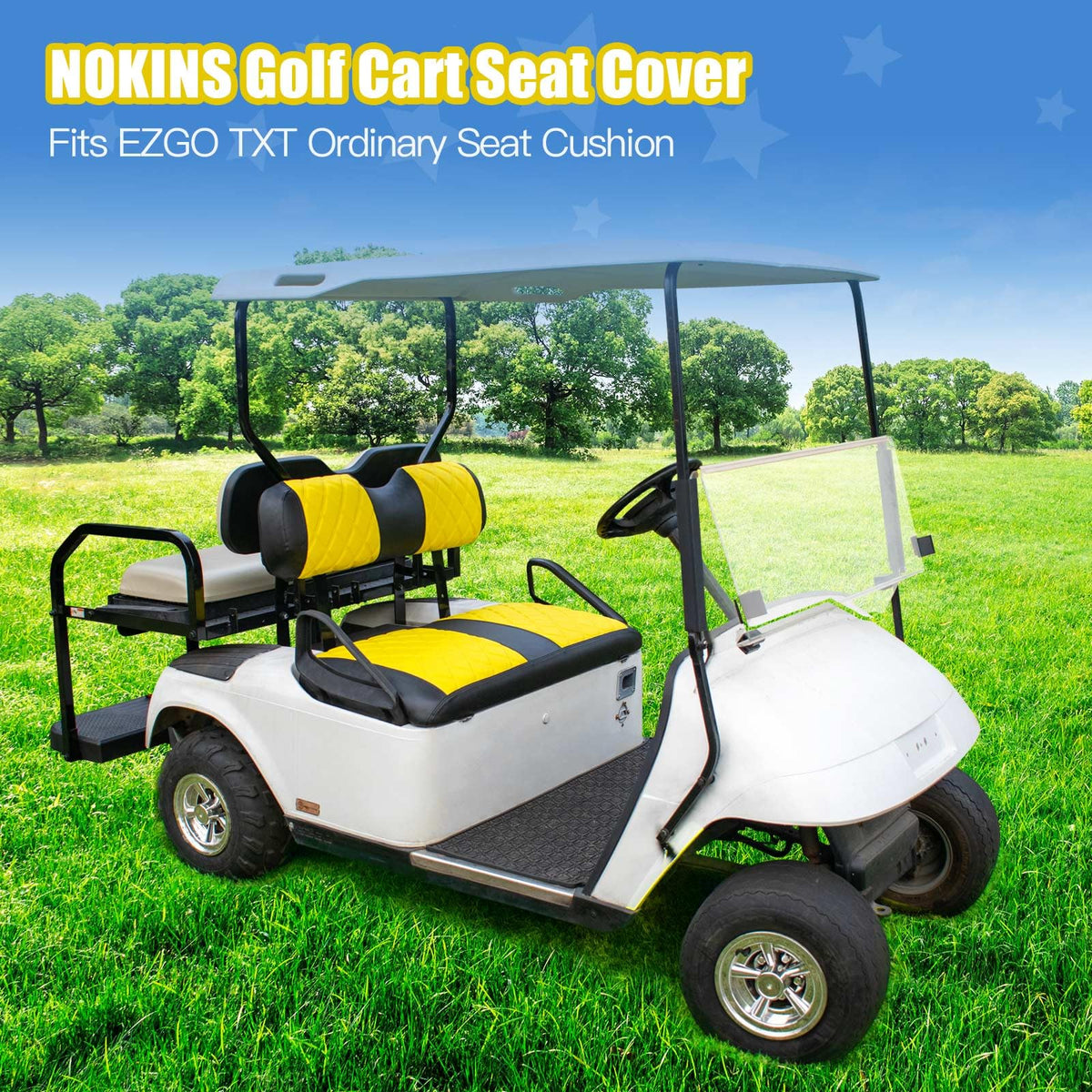 NOKINS EZGO TXT fit front seat cover with precise sizing