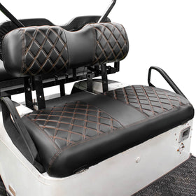 NOKINS diamond seat covers for EZGO TXT front view protect upholstery and elevate style.